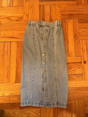SHEIN Light Blue Denim Button-Front Pencil Skirt